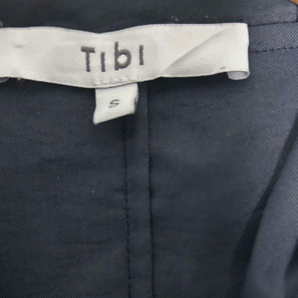 Tibi Hooded Viscose Blend Pullover Shirt SS18 Size S In Navy - Picture 9 of 10